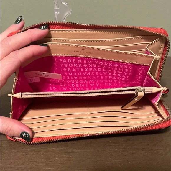 Kate Spade Red Zip-Around Wallet - Picture 9 of 13